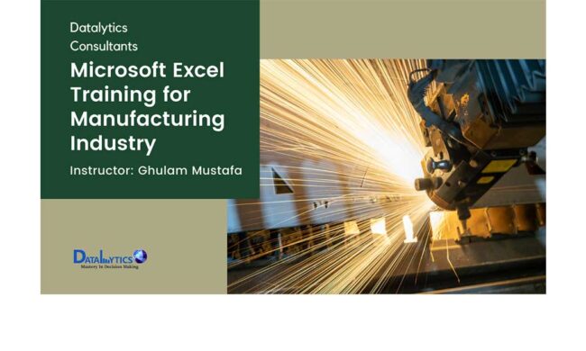 Microsoft Excel training for Manufacturing industry